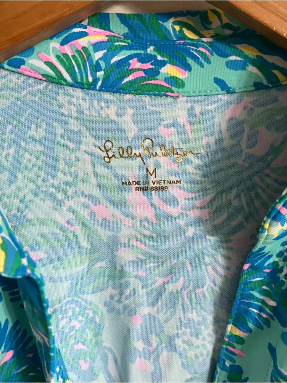 Lilly Pulitzer Turquoise Multi Floral Button-Up Blouse - Picture 2 of 4